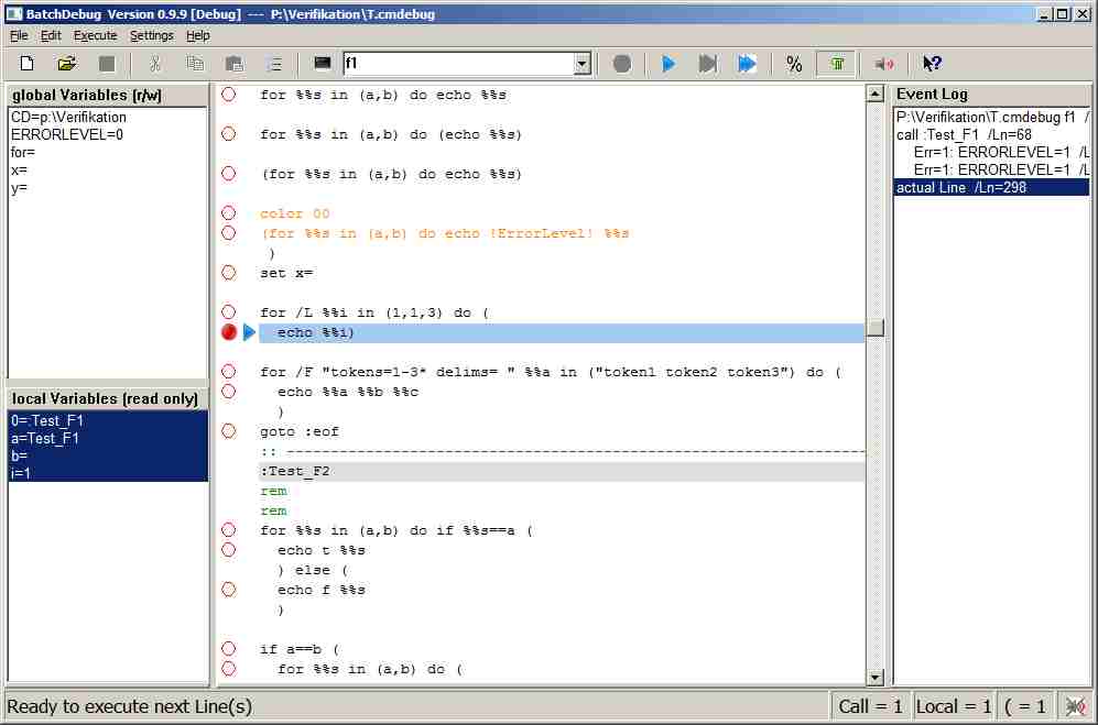 Abbildung: BatchDebug Abbildung: BatchDebug
