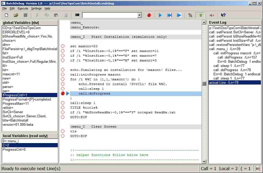 Abbildung: BatchDebug